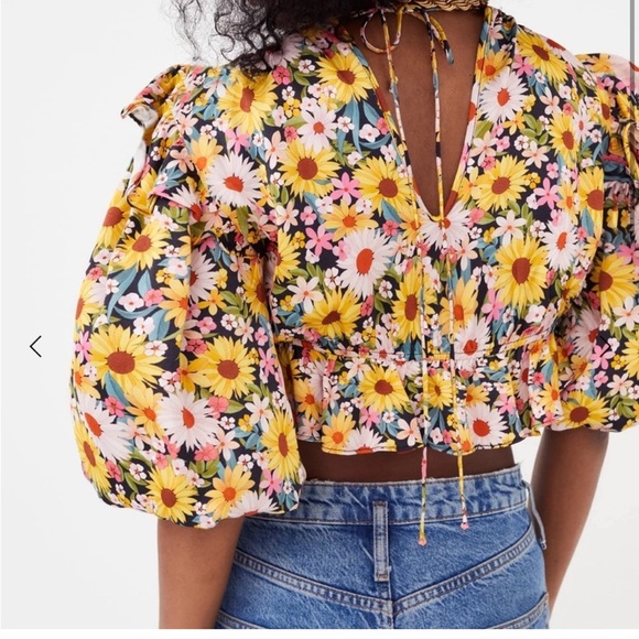 LIKE NEW! FOR LOVE & LEMONS glenn crop top in yellow - xs - Picture 8 of 8